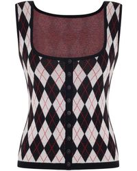 Pcfg - Daydreamers Argyle Sleeveless Knit Top - Lyst