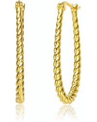 Genevive Jewelry - Rachel Glauber Plated U Large Hoop Earrings - Lyst