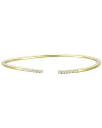 Genevive Jewelry - Rachel Glauber Plated Round Cubic Zirconia Cuff Bracelet - Lyst