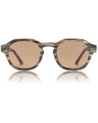 A.Kjærbede - Zan Sunglasses Striped Horn - Lyst