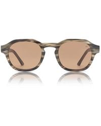 A.Kjærbede - Zan Sunglasses Striped Horn - Lyst