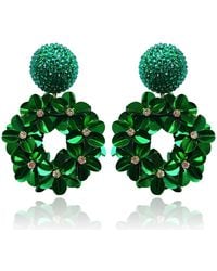 PINAR OZEVLAT - Petite Yasmine Hoops Emerald - Lyst