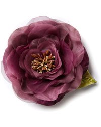 Helena Simon - The Mauve Open Rose Floral Brooch - Lyst