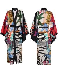 LOVEIST STORE - Mass Jungle Print Satin Kimono - Lyst