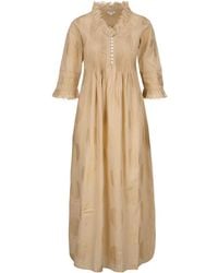 At Last - Neutrals Cotton Annabel Maxi Dress - Lyst