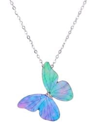 Ormiro - Morpho Mother-Of-Pearl Inlay Butterfly Necklace - Lyst