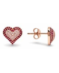 Kylie Harper - Pavé Sapphire Puffed Heart Earrings - Lyst