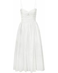 NUAJE NUAJE - Reverie Twist Front Ruched Cotton Midi Dress - Lyst