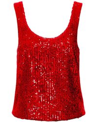 AGGI by HALEWSKI - Raya Brilliank Ruby Sequin Tank Top - Lyst