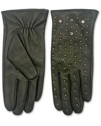 Nooki Design - Leather Studded Khaki Gloves - Lyst