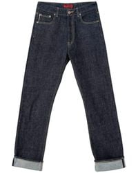 Din & Deen - Regular Fit Raw-Effect Selvedge Denim Jeans Katana Collection - Lyst