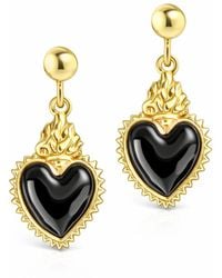 Unaloe - Earrings With-Plated Heart Pendant– Sacred Heart Style, Handmade Jewelry, Elegant Earrings For - Lyst