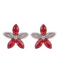 Modenaire - Elegant Crystal Flower Stud Earrings - Lyst