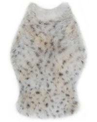 Miss Circle New York - Neutrals Sasha Tan Cheetah Backless Contoured Fur Halter Top - Lyst