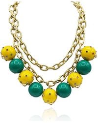 Michael Nash Jewelry - Valentina Studded Amber And Jade Studded Ball Necklace - Lyst