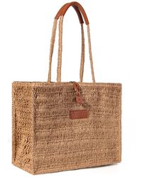 Jurgi Brand - Neutrals Handmade Beach Bag With Leather Accents - Lyst