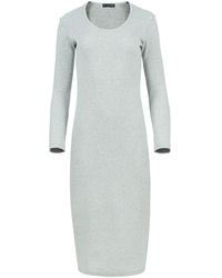 Conquista - Long Sleeve Round Neck Midi Dress - Lyst
