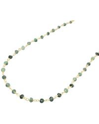 Harfi - Raw Emerald Beaded Delicate Plated Necklace - Lyst