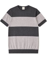 Salts Cashmere - Short Sleeved Knitted Striped Tee - Lyst