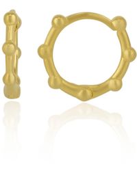 Spero London - Seven Bead Sterling Hoop Earrings - Lyst