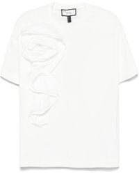 Nissa - Floral-Appliqué Viscose T-Shirt - Lyst