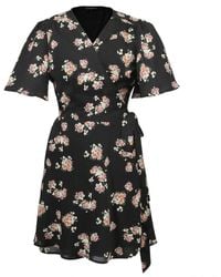 Smart and Joy - Floral Print Short Wrap Mini Dress - Lyst