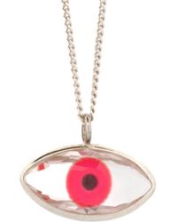 Ebru Jewelry - Glass Evil Eye Sterling Necklace - Lyst