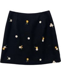 Louche - Aubin Daisy Embroidered Tweed A-Line Skirt - Lyst
