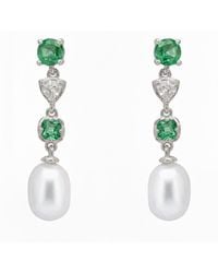 LÁTELITA London - Pearl Whisper Drop Earrings Colombian Emerald - Lyst