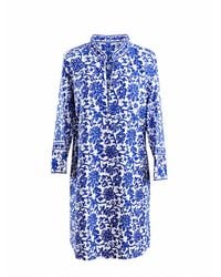 Kaminee - Lagoon Floral Block Print Linen Kaftan - Lyst
