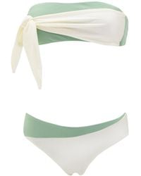 Aulala Paris - Twinkle Star Bi-color Bandeau Bikini With Knot - Lyst