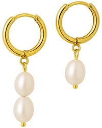 My Little Nature - Asymmetric Freshwater Pearl Dangle Earrings – Elegant-Plated Statement Jewelry - Lyst
