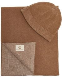 Mohair&Angora - Wool-Mohair Beanie & Scarf Set Camel - Lyst