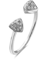 Artisan - 18K Diamond Open Triangle Bypass Ring - Lyst