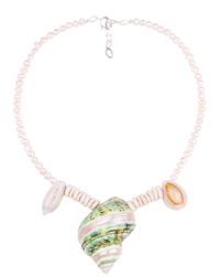 Oana Savu - Beach Summer Holiday Necklace Sea Shell Pendant Freshwater Pearls Sterling - Lyst