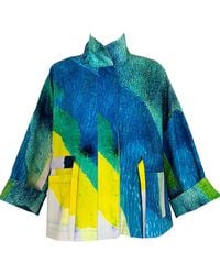 Maxjenny - Square Boxy Jacket Print Turquise - Lyst