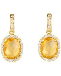 LÁTELITA London - Beatrice Oval Gemstone Drop Earrings Citrine Hydro - Lyst