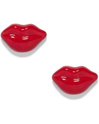 The Pink Reef - Hand-Painted Kiss Kiss Lips Stud - Lyst
