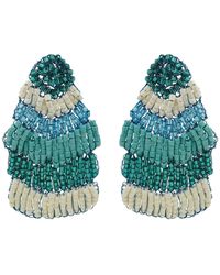 Lavish by Tricia Milaneze - Ocean Blue Mix Chevron Handmade Crochet Earrings - Lyst