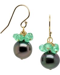 Lori Kaplan Design - Tahitian Pearl With Opal Cluster Earrings - Lyst