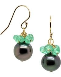 Lori Kaplan Design - Tahitian Pearl With Opal Cluster Earrings - Lyst