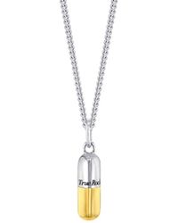 True Rocks - 2 Tone Sterling Silver & 18kt Gold Plated Mini Pill Pendant - Lyst