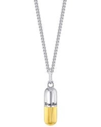 True Rocks - 2 Tone Sterling Silver & 18kt Gold Plated Mini Pill Pendant - Lyst