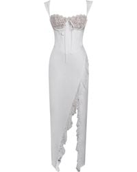 Miss Circle New York - Freddie Lace Satin Maxi Corset Dress - Lyst