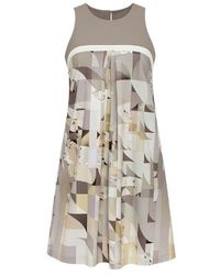 Conquista - Neutrals A Line Print Dress - Lyst