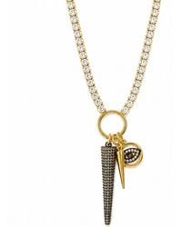 Persia Dona Jewelry - Tennis Chain X Spike Charm Necklace - Lyst