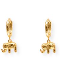 Divine Aria - Elephant Huggie Huggie Hoop Earrings - Lyst