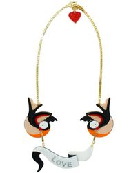 Gissa Bicalho - Handmade Acrylic Necklacce Swallows And Ribbon - Lyst