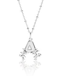 Kasun - Solid A Initial Necklace With Mother Of Pearl - Lyst