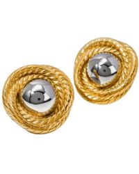 Nazzar - Two-Tone Rope Round Vintage Earrings - Lyst
